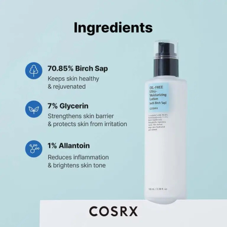 لوشن مرطوبکننده COSRX با ۷۰٪ شیره درخت توس